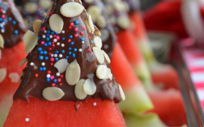 Chocolate Dipped Watermelon for the 4th