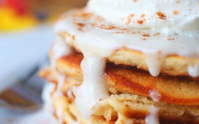 Maple Cinnamon Roll Pancakes