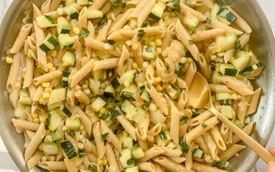 Creamed Corn Pasta with Zucchini and Basil Recipe