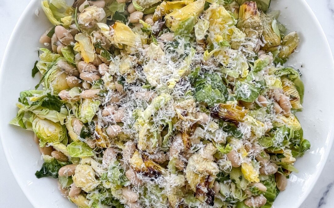 Air Fried Artichoke Salad with Lemon Parmesan Dressing